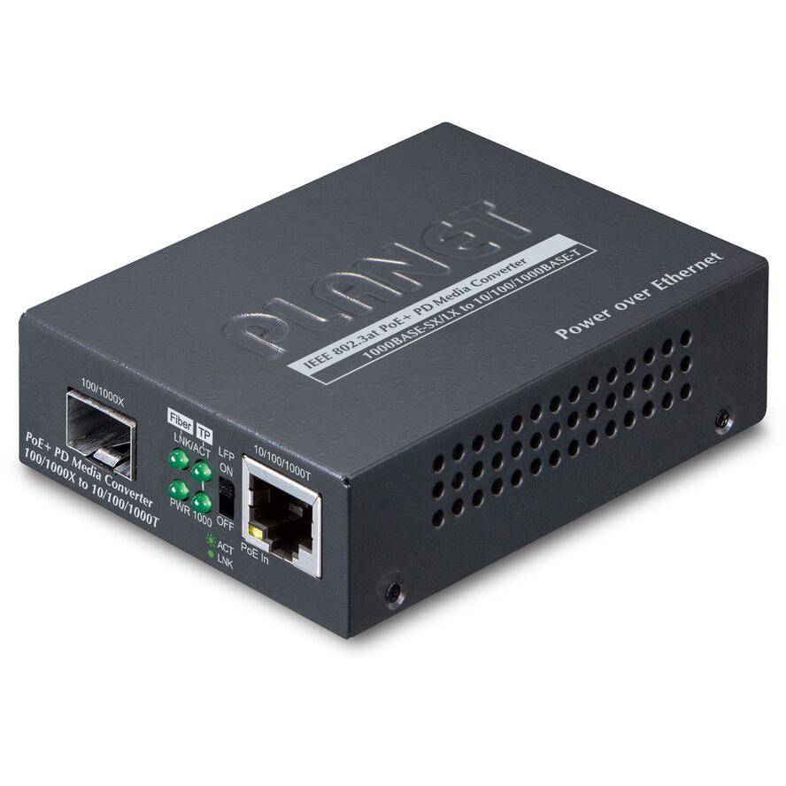 PLANET 1000Base-T PoE+ naar 1000Base-FX SFP-mediaconverter-0