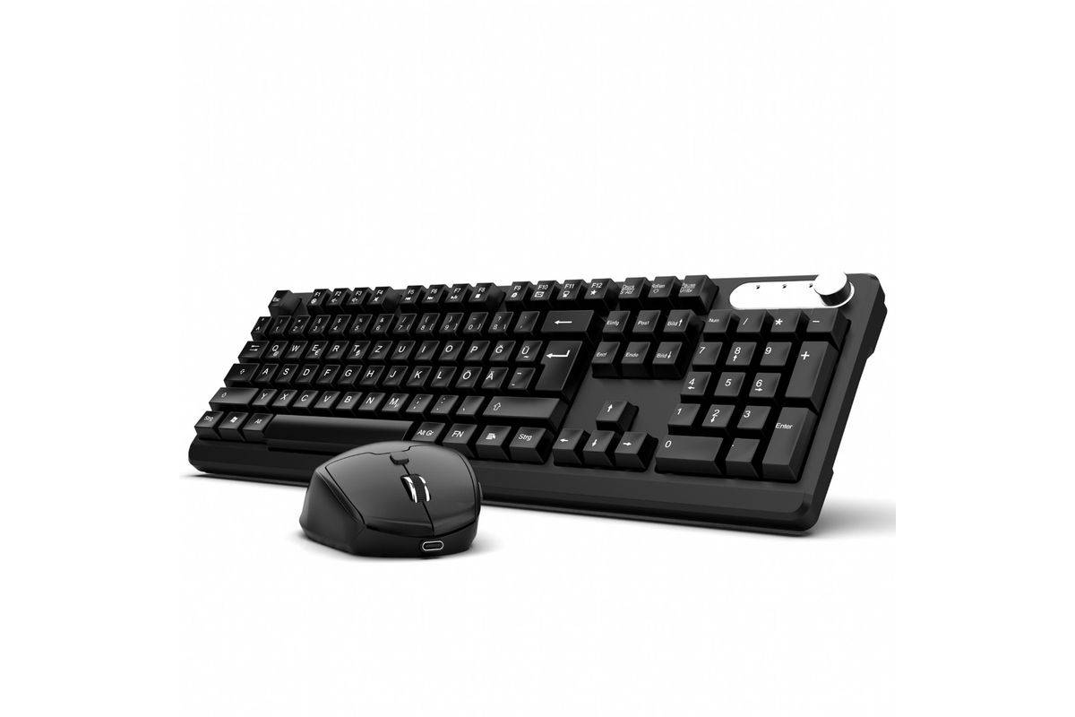 Toetsenbord IWS-549U Wireless Set inclusief muis, draadloos, zwart, QWERTY-0