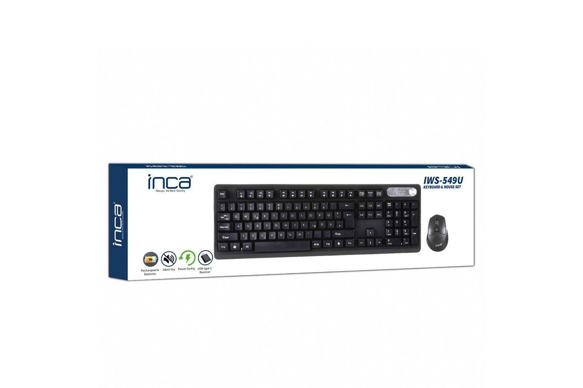 Toetsenbord IWS-549U Wireless Set inclusief muis, draadloos, zwart, QWERTY-1
