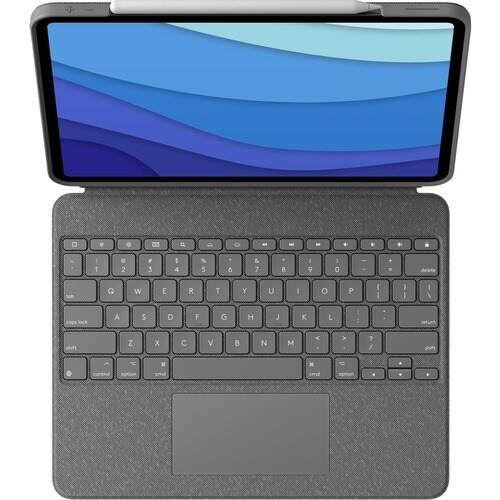 Logitech Combo Touch Toetsenbord/hoes voor 32,8 cm (12,9") Apple, Logitech iPad Pro (5e generatie) Tablet-pc - Grijs - K-1