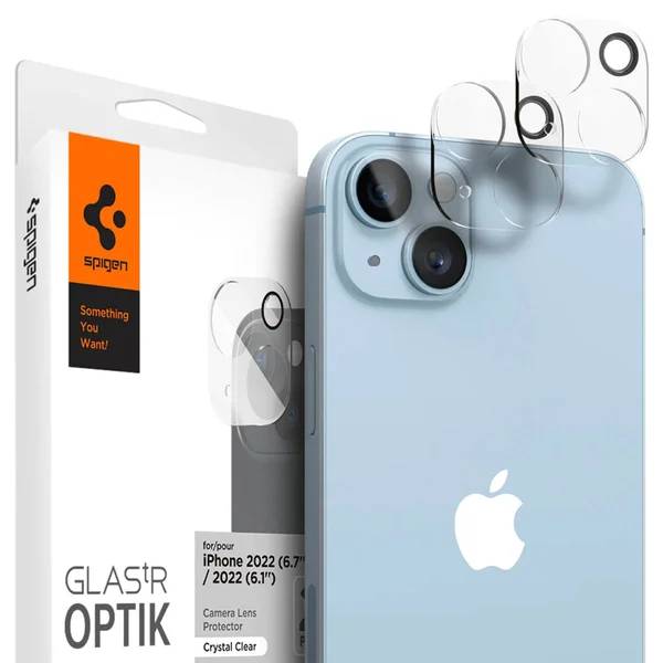 Spigen Optik Lens Protector - Full Camera bescherming (2-pack) Apple iPhone 14 / 14 Plus - Crystal Clear-0