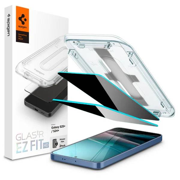 Spigen GLAStR Privacy EZ Fit Screenprotector + Applicator - 2-pack Samsung Galaxy S24 Plus / S25 Plus-0