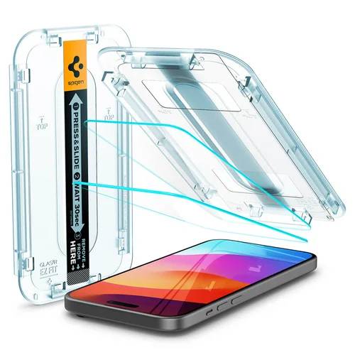 Spigen GLAStR EZ Fit Screenprotector + Applicator iPhone 15 Plus-0