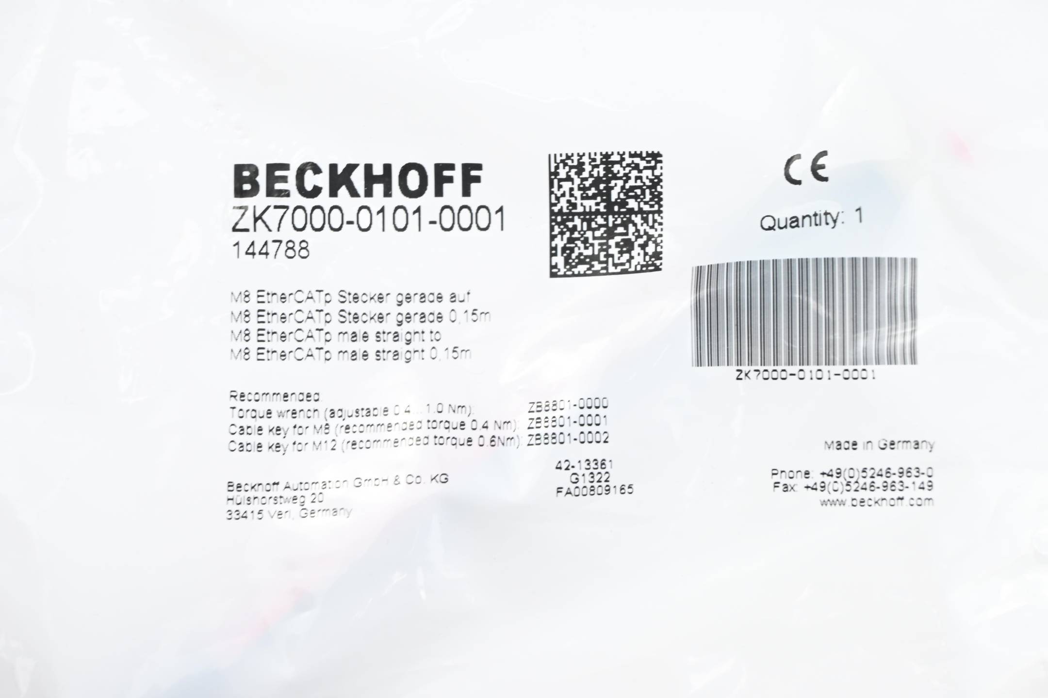 Beckhoff - ZK7000-0101-0001-2