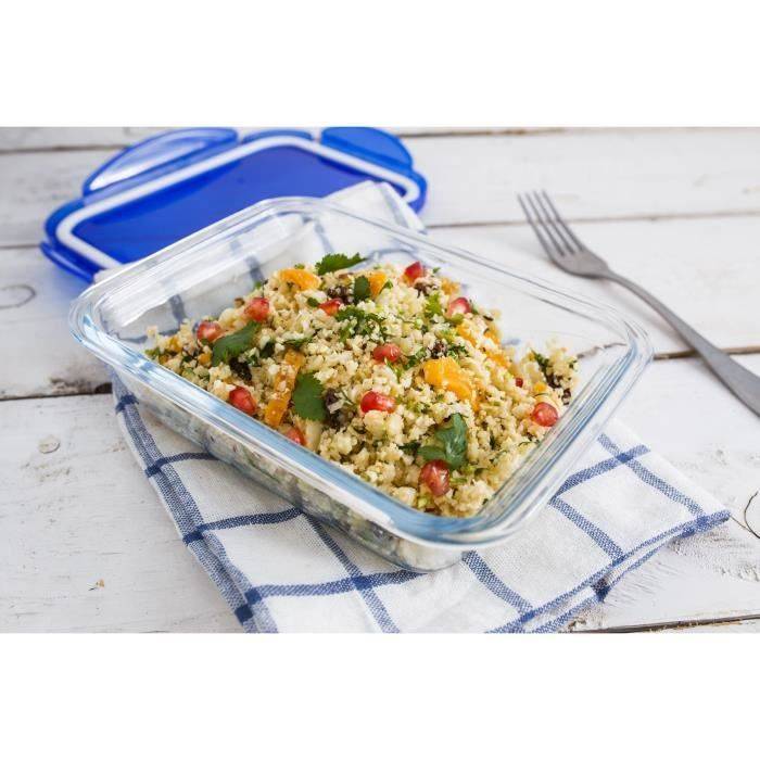 PYREX Set van 3 Lunchdozen - Cook & Go - Glas - Luchtdichte Deksel - 0,8 L-3