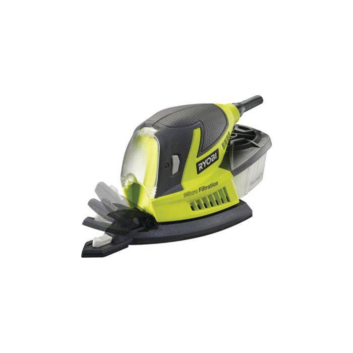 RYOBI Driehoek Schuurmachine - 100 W - 12.000 Oscillaties/Min - RPS100-SA20 - 20 Schuurdiscs-0