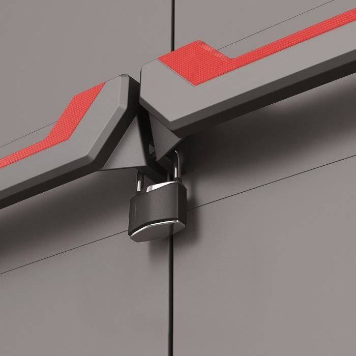KETER STILO Laag Kast - Grijs/Zwart/Rood - 68 x 39 x 90 cm-3