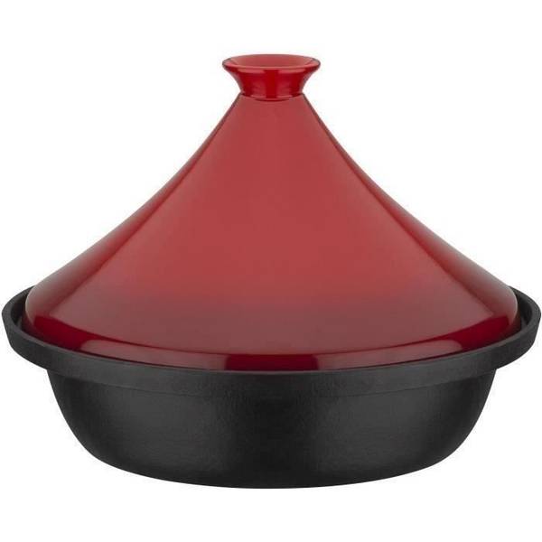 GSW Tajine - Massief Gietijzer - 30 x 22 cm - Keramisch Deksel - Geschikt voor Inductie - Rood