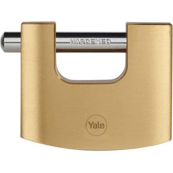 YALE Y114B/70/113/1 Beveiligingshangslot - Messing - Gehard Stalen Haak - 3 Sleutels