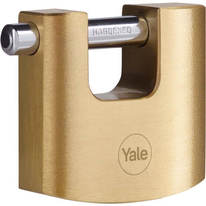 YALE Y114B/70/113/1 Beveiligingshangslot - Messing - Gehard Stalen Haak - 3 Sleutels-1