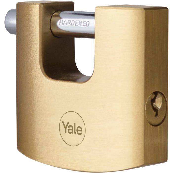 YALE Y114B/70/113/1 Beveiligingshangslot - Messing - Gehard Stalen Haak - 3 Sleutels-2
