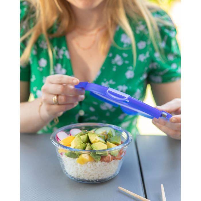 PYREX Set van 3 Lunchdozen - Cook & Go - Glas - Rond - Luchtdichte Deksel - 0,7 L-1