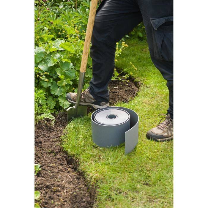 NATURE Tuinrand - 3 mm Dikte - 15 cm Hoog x 10 m Lang - Grijs-1