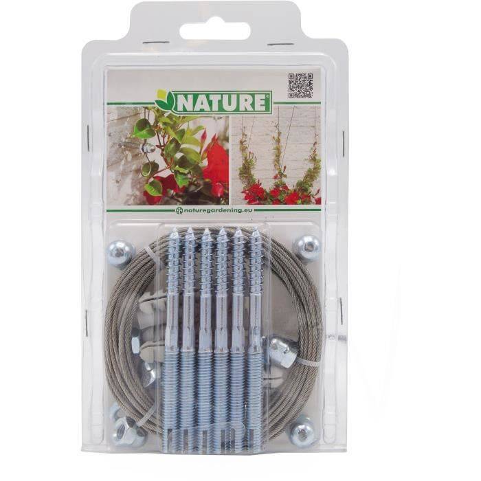 NATURE Metalen Trellis - Trainingskit voor Klimplanten - Gegalvaniseerd Draad Ø1,8 mm x 10 m-1