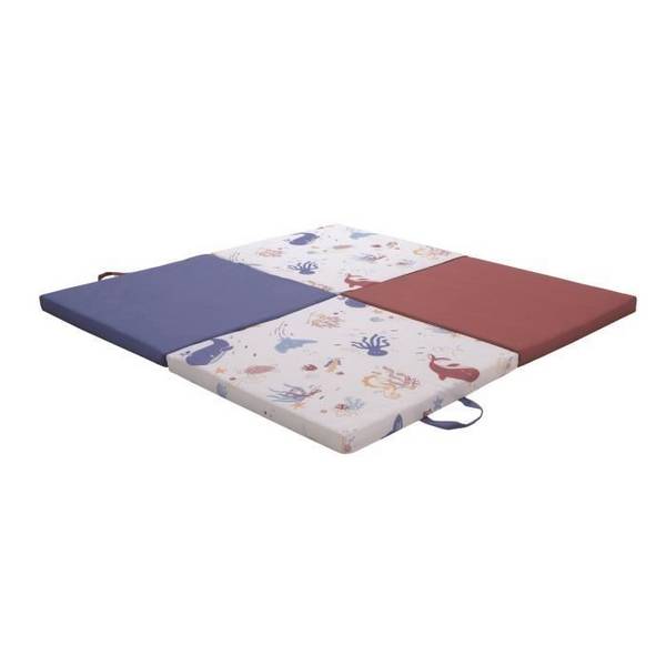 CLEVER 3-in-1 Ocean Treasures Tapijt - Verstelbaar - Verwijderbare Hoes - 120x120x5 cm