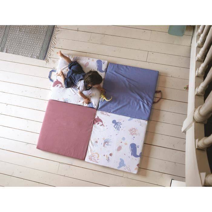 CLEVER 3-in-1 Ocean Treasures Tapijt - Verstelbaar - Verwijderbare Hoes - 120x120x5 cm-1