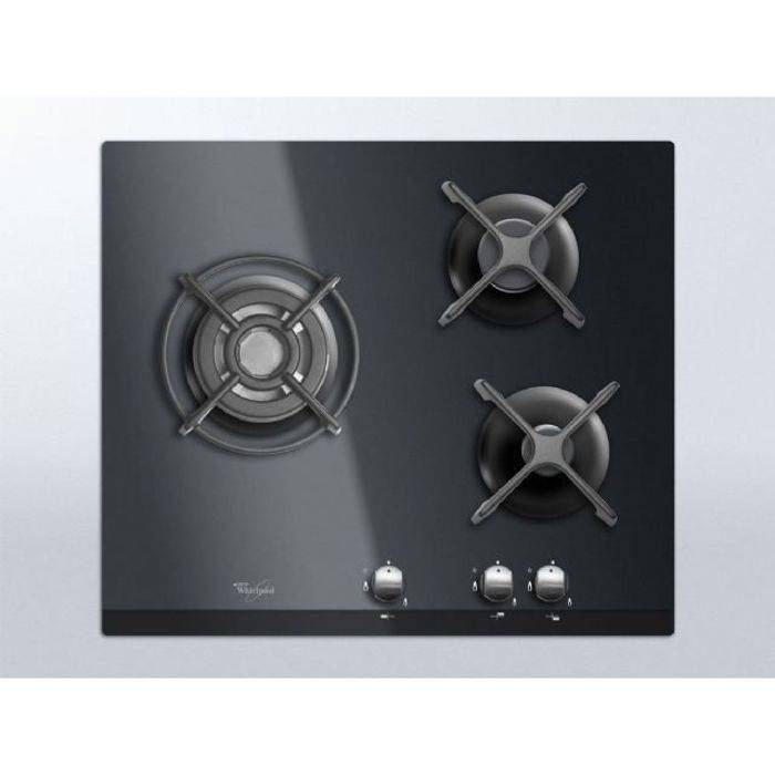WHIRLPOOL Gasfornuis - 3 Branders - 6350 W - B 59 x D 51 cm - Zwart - AKT404NB W59 D51cm-1