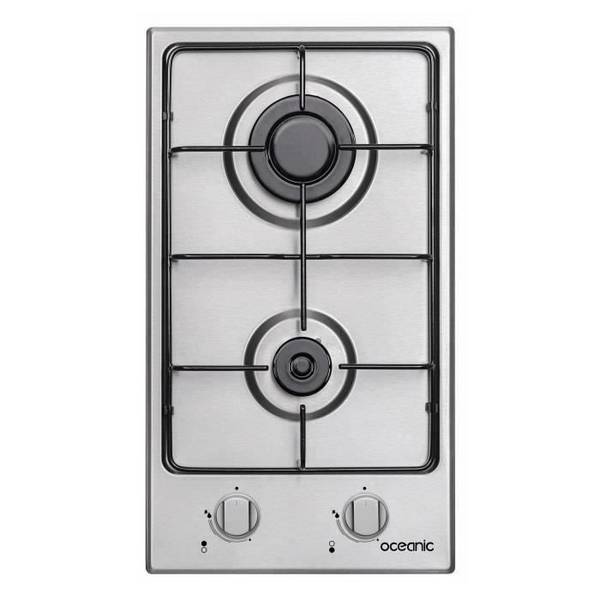 OCEANIC Gas Kookplaat - 2 Branders - 20 cm - RVS