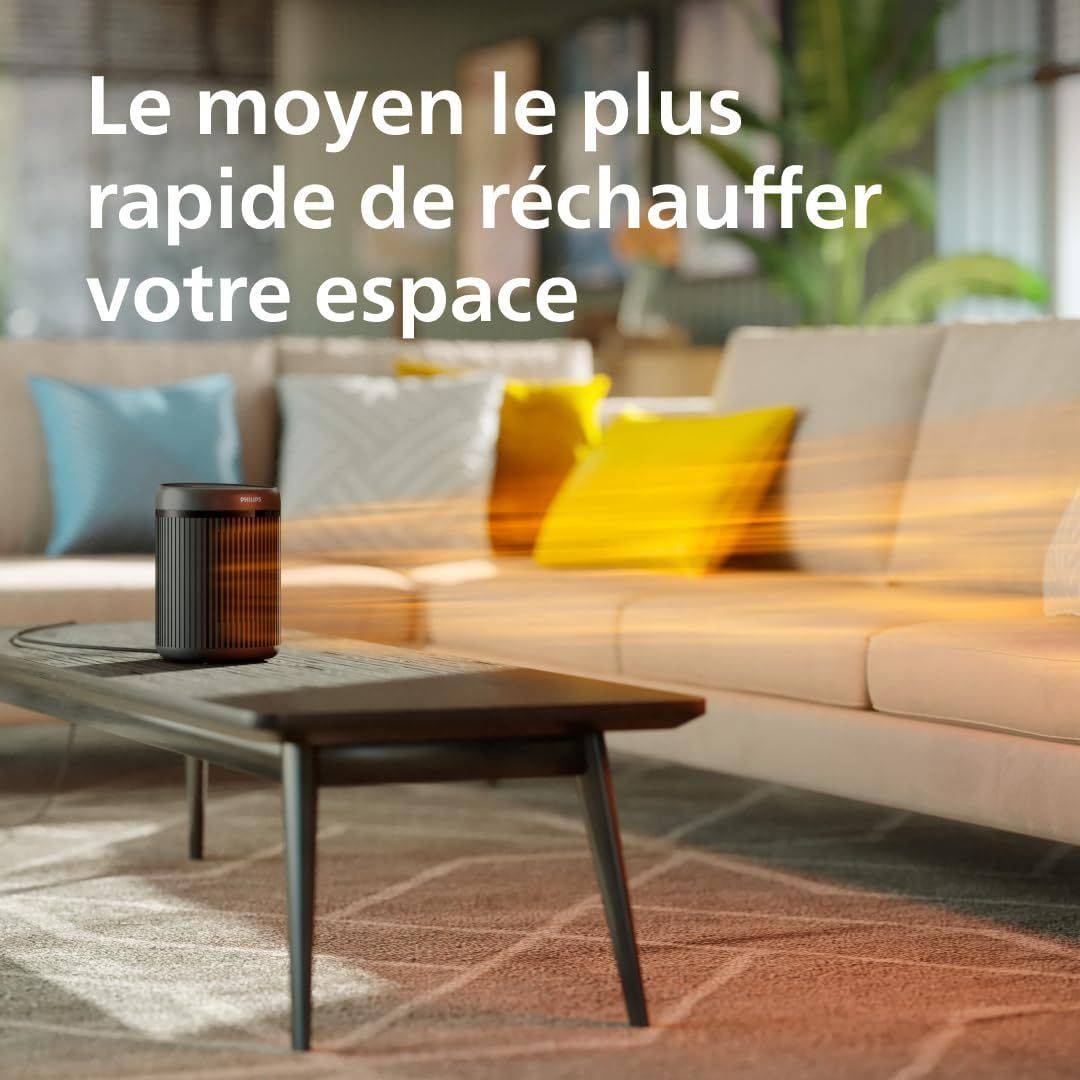 PHILIPS Elektrische Tafelverwarming - CX2120/01 - 1500W - Tot 15m² - 24dB - Zwart-2