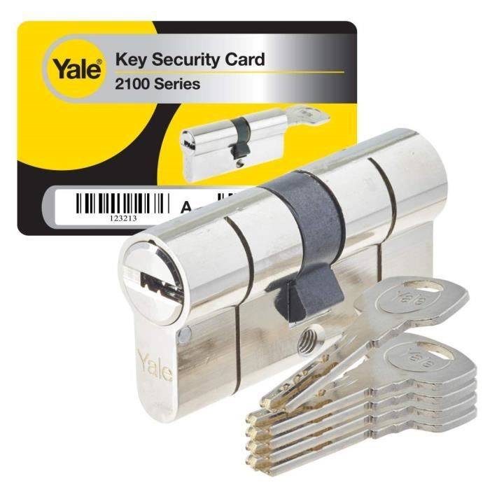 YALE 2100 Serie Hoogbeveiligingscilinder - 35x35 mm - Vernikkeld-1