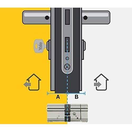 YALE 2100 Serie Hoogbeveiligingscilinder - 35x35 mm - Vernikkeld-4