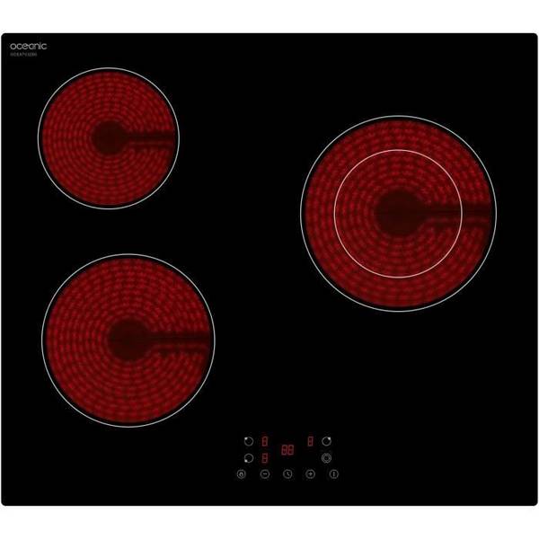 OCEANIC OCEAV3Z60 Keramische Kookplaat - 3 Branders - 56 x 49 cm 3-burner