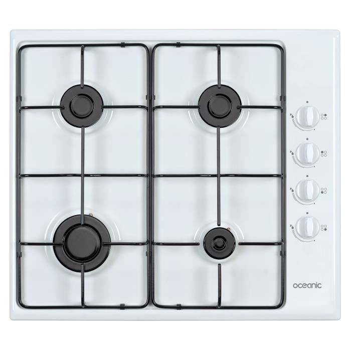 OCEANIC Gas Kookplaat - 4 Branders - 58 x 51 cm - Witte Emaille 4-burner-0