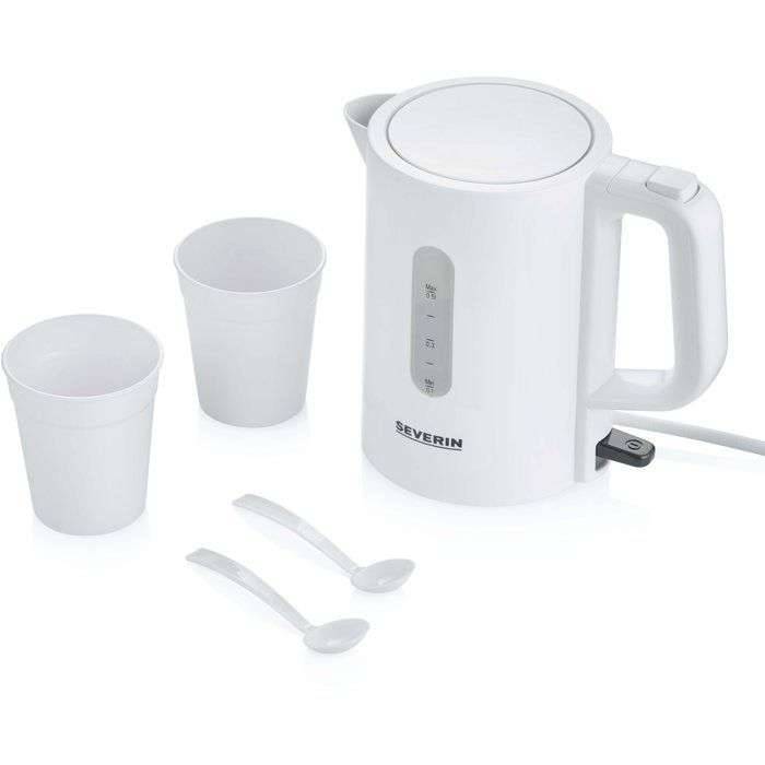 Reiswaterkoker 0,5 liter - SEVERIN - WK3462 - BPA-vrij - 1100W - Elektrische waterkoker met 2 kopjes + 2 lepels, wit-0