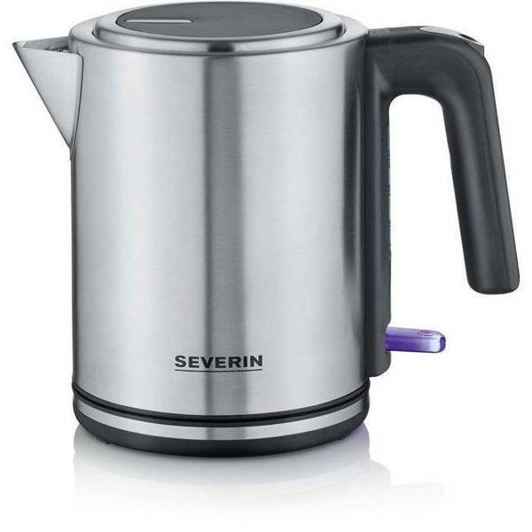 Compacte waterkoker van 1 liter met extra brede opening - SEVERIN - WK 3489 - 2400W, 360° draaibare voet, antikalkfil...