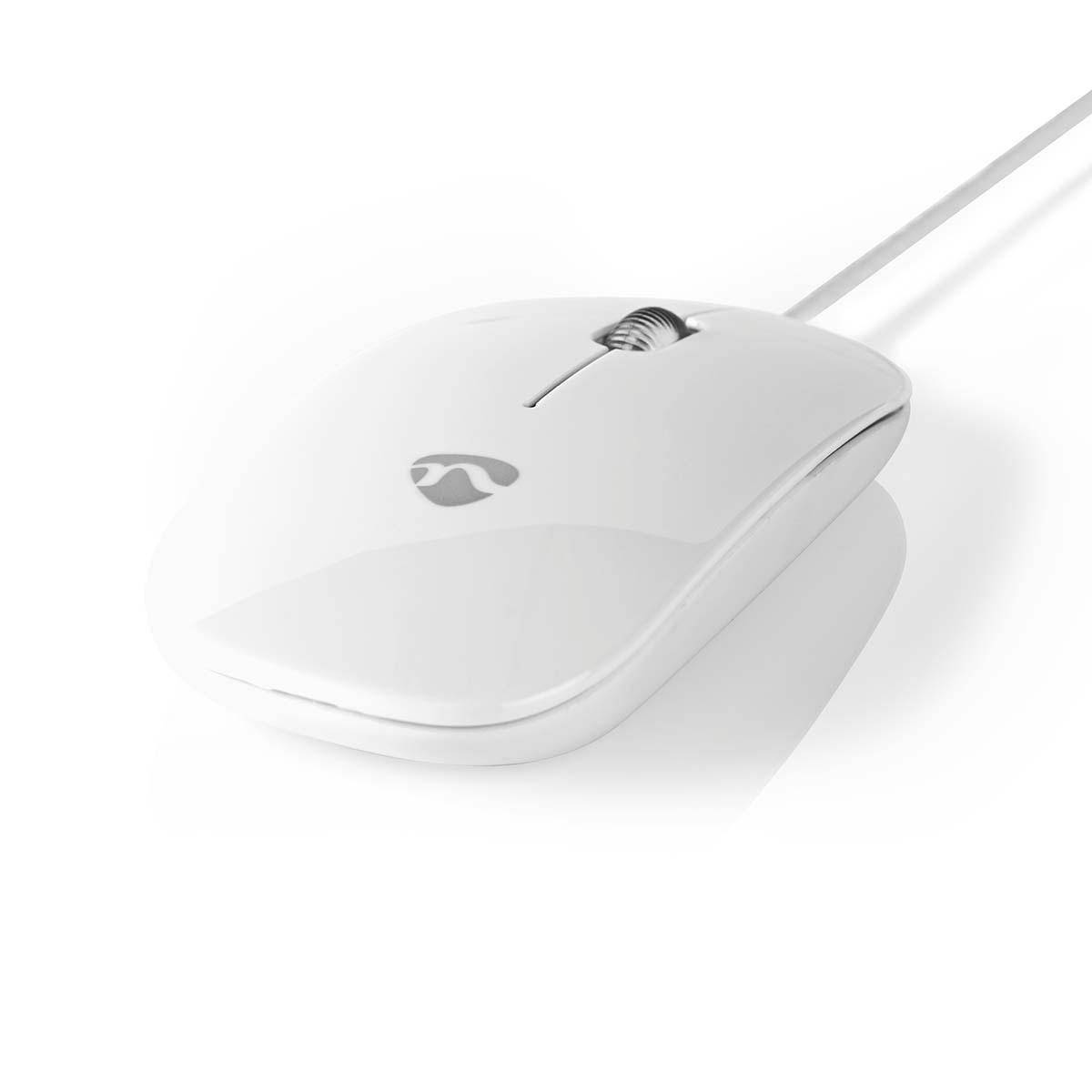 Nedis bedrade slanke USB muis - 1000 DPI / wit - 1,2 meter-0