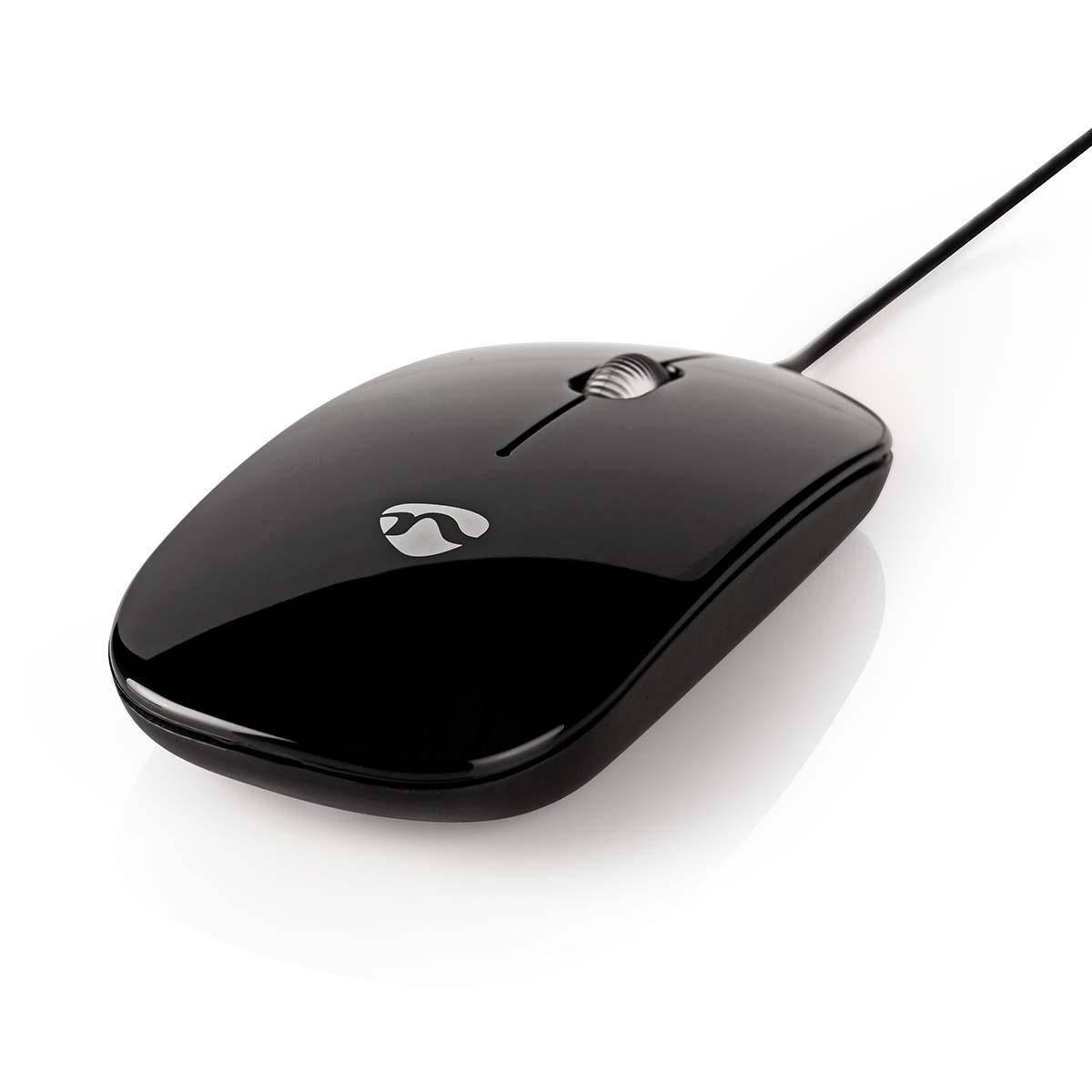 Nedis bedrade slanke USB muis - 1000 DPI / zwart - 1,2 meter-0