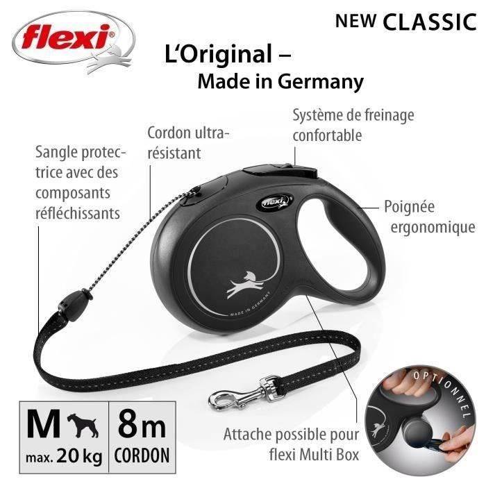 Flexi New Classic M Koordlijn 8 m Zwart voor Honden tot 20 kg - CL20C8-251-S-20-3