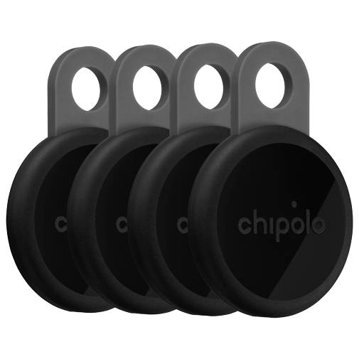 Chipolo LOOP 4-Pack Oplaadbare Bluetooth Tracker Antraciet Apple Find My Compatibel-0