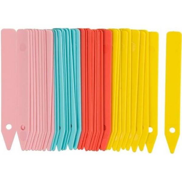 NATURE Plantenlabels - 10 cm - 40 Stuks - Blauw, Geel, Roze, Rood