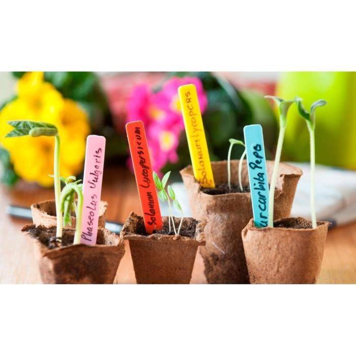 NATURE Plantenlabels - 10 cm - 40 Stuks - Blauw, Geel, Roze, Rood-1