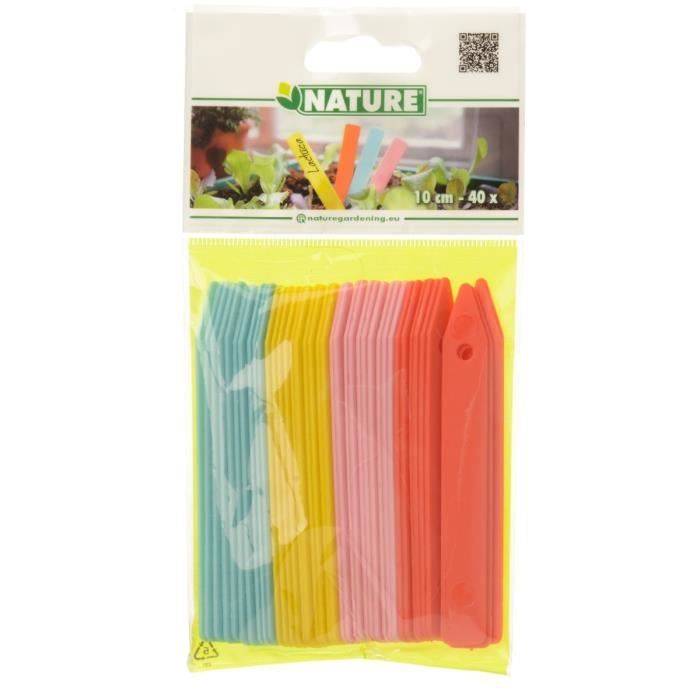 NATURE Plantenlabels - 10 cm - 40 Stuks - Blauw, Geel, Roze, Rood-2