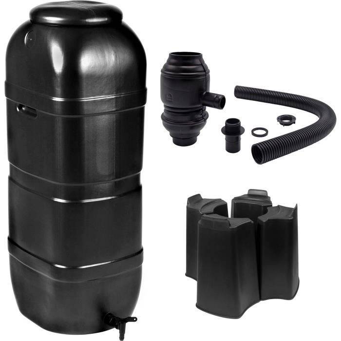 NATURE Wateropslagset - 100 Liter - Kolomvorm - UV-bestendig - Zwart-0