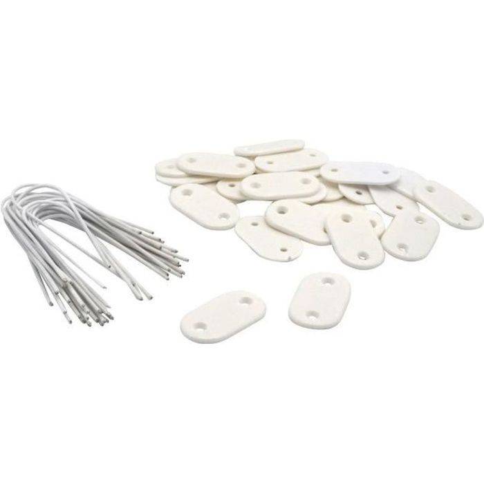 NATURE Set van 26 Gaasbevestigingen - Wit - Inclusief 14 cm Plastic Gecoate Draad-0