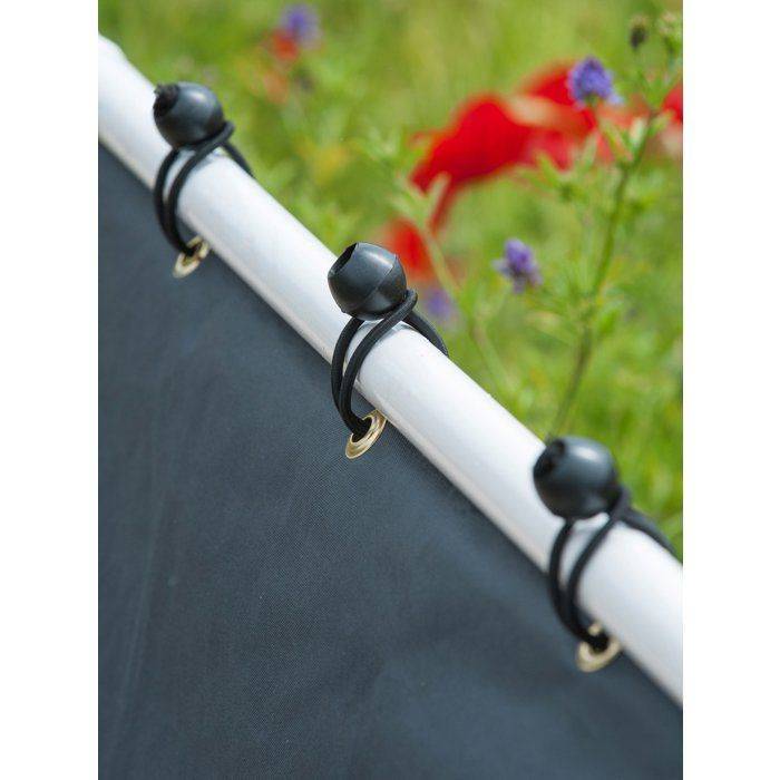 NATURE Elastische Tie - Voor het Bevestigen van Matten en Privacy Screens met Oogjes - Verpakking van 10-3