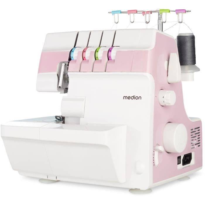 MEDION Overlockmachine SO 90 - 91 W - Naaldtype 11,14,16 - 1200 tpm - LED - Roze-0