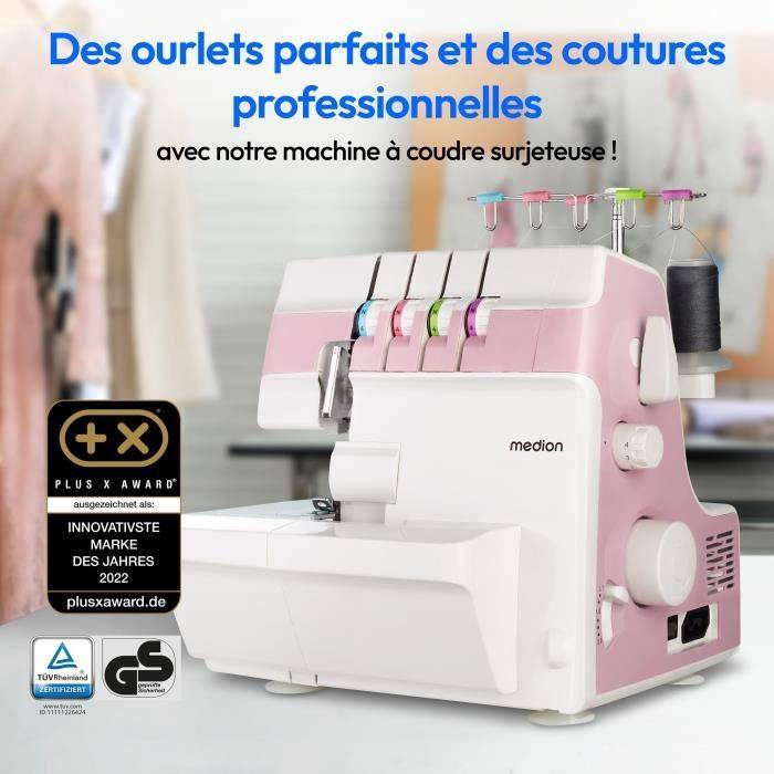 MEDION Overlockmachine SO 90 - 91 W - Naaldtype 11,14,16 - 1200 tpm - LED - Roze-2