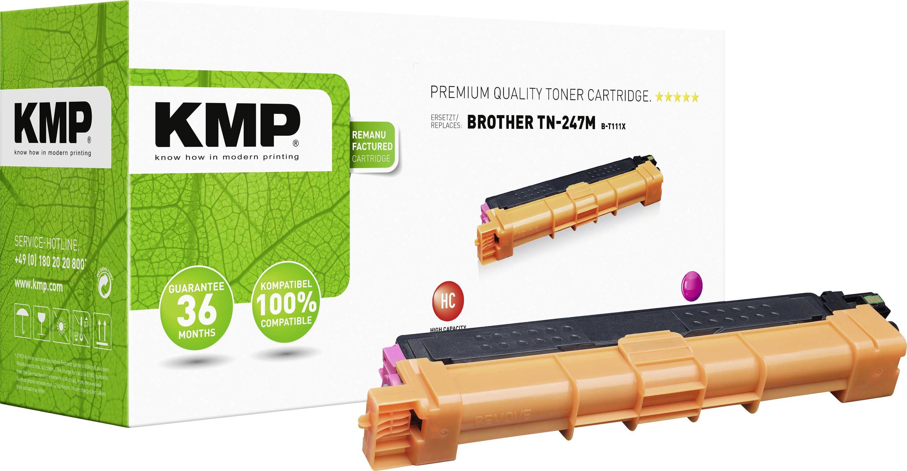 KMP Tonercassette vervangt Brother TN-247M, TN247M Compatibel Magenta 2300 bladzijden B-T111X-0