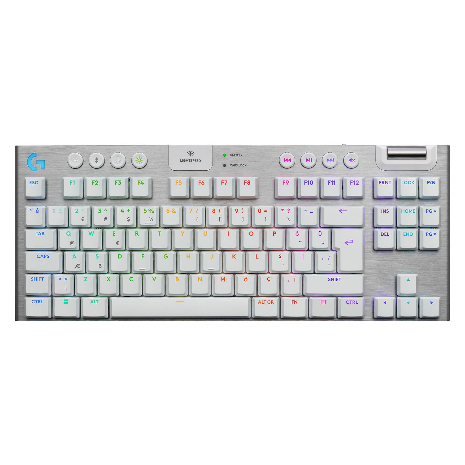 Logitech G G915 X - Tastatur - LIGHTSPEED - TKL - Hintergrundbeleuchtung - kabellos - Bluetooth 5,0, 2,4 GHz, USB - QWE-0