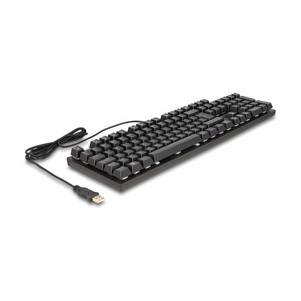 Delock - Tastatur - mechanisches Gaming, kabelgebunden 1,6 m, RGB-Beleuchtung - Hintergrundbeleuchtung - USB - QWERTZ -