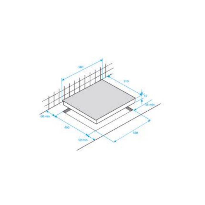 BEKO Gasfornuis - 2 Branders - 30 cm - RVS - HDCG32220FX-1