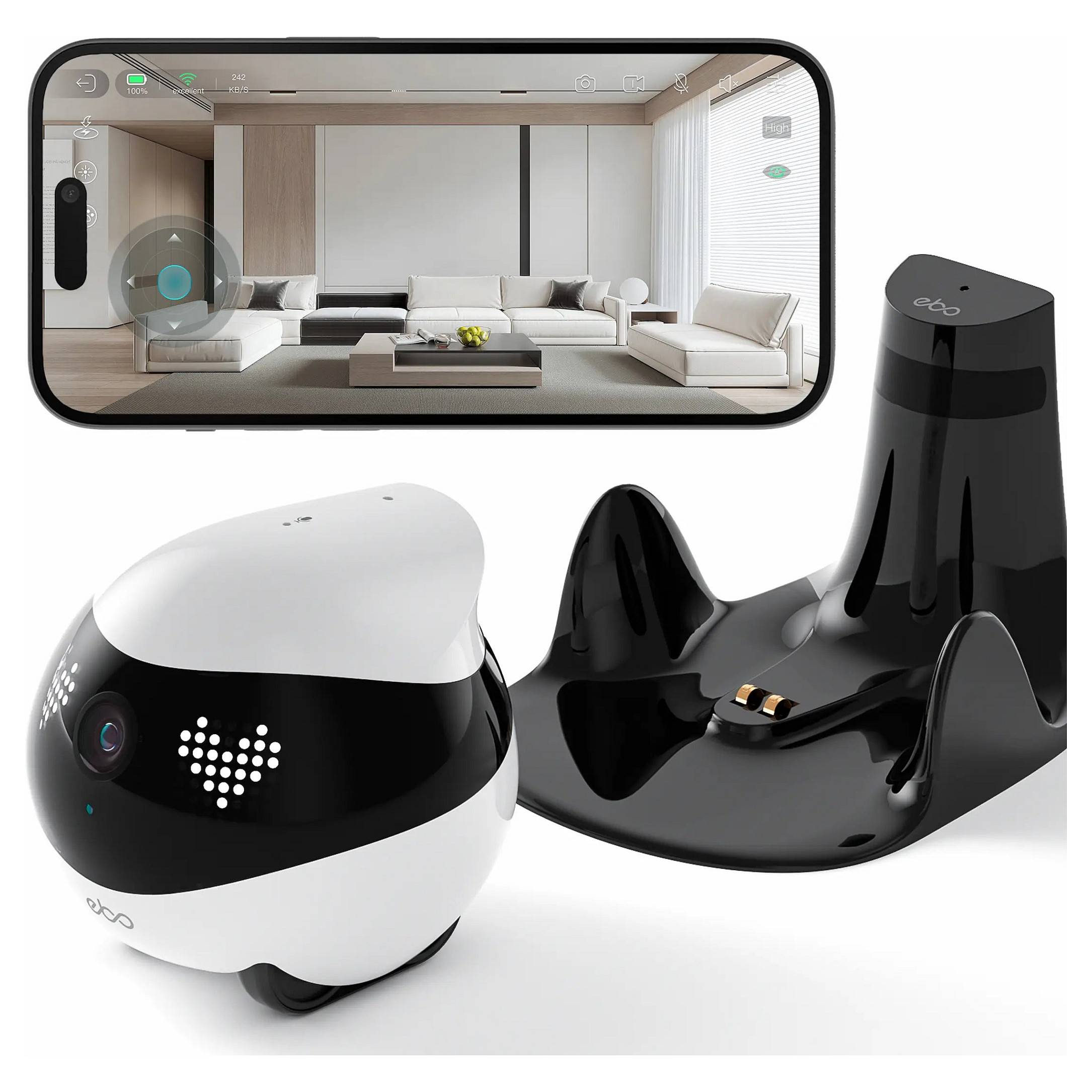Enabot EBO Air 2 huisdierrobot met 2K-camera (wit)-0