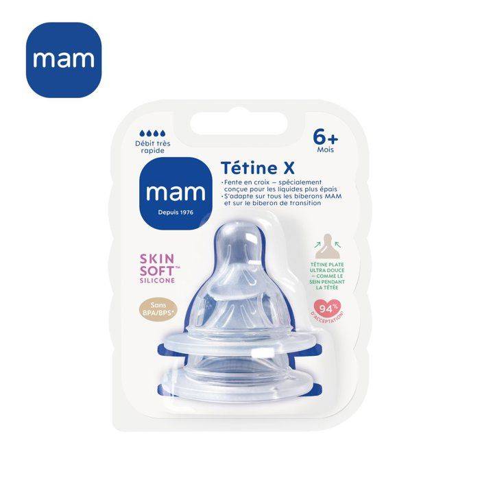 MAM X Ultra Fast Flow Silikonspeen voor Baby's - Zachte en Borstachtige Vorm-4