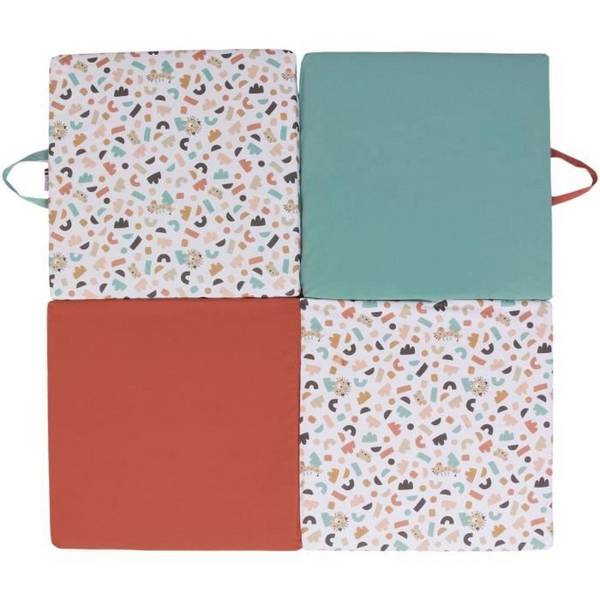 Slimme Speelmat - TINEO - 3-in-1 Multifunctionele Ontwikkelingsspeelmat - 120x120 cm - Geometrisch/ Leuke Dieren