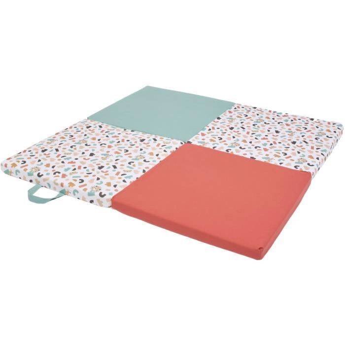 Slimme Speelmat - TINEO - 3-in-1 Multifunctionele Ontwikkelingsspeelmat - 120x120 cm - Geometrisch/ Leuke Dieren-1