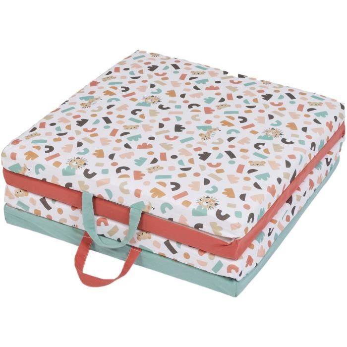 Slimme Speelmat - TINEO - 3-in-1 Multifunctionele Ontwikkelingsspeelmat - 120x120 cm - Geometrisch/ Leuke Dieren-3